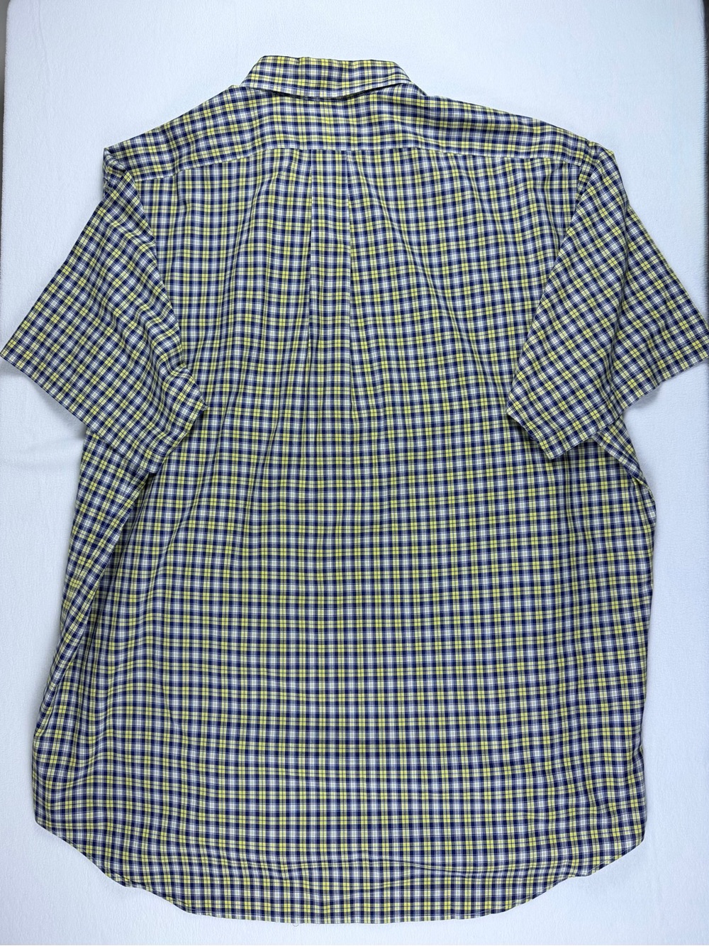 Ralph Lauren Blake Mens Short Sleeve Button Down Shirt XL Yellow Blue Plaid - Picture 6 of 6